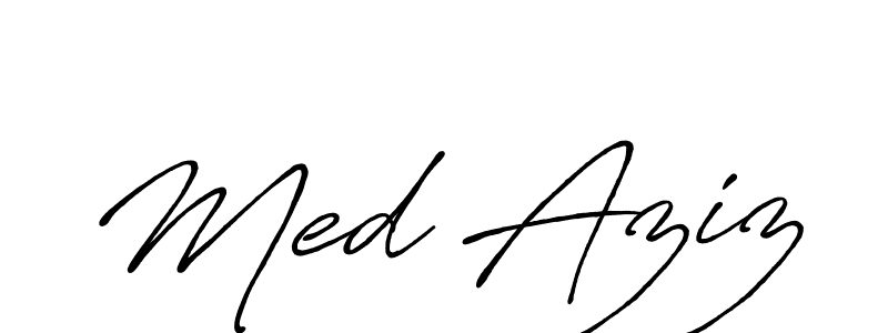 Make a beautiful signature design for name Med Aziz. With this signature (Antro_Vectra_Bolder) style, you can create a handwritten signature for free. Med Aziz signature style 7 images and pictures png