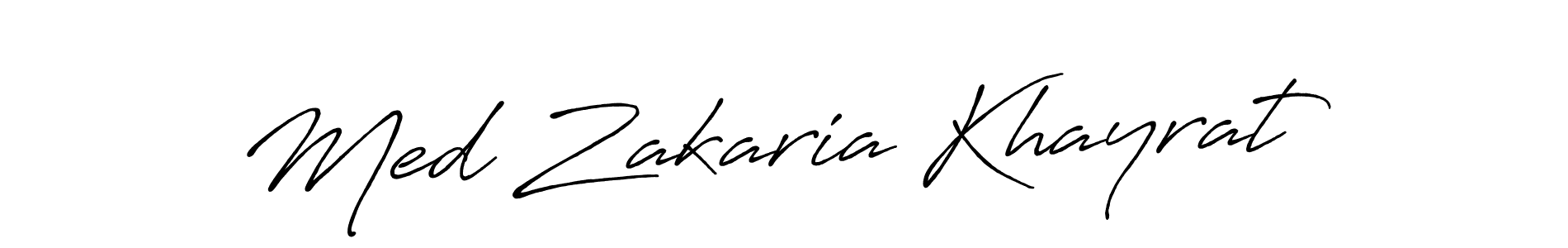How to make Med Zakaria Khayrat name signature. Use Antro_Vectra_Bolder style for creating short signs online. This is the latest handwritten sign. Med Zakaria Khayrat signature style 7 images and pictures png