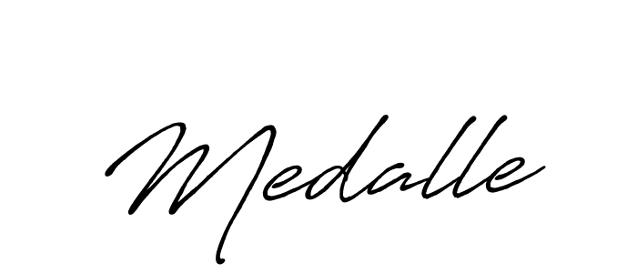 Use a signature maker to create a handwritten signature online. With this signature software, you can design (Antro_Vectra_Bolder) your own signature for name Medalle. Medalle signature style 7 images and pictures png