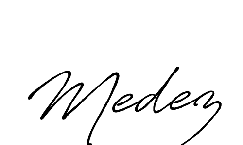 Medez stylish signature style. Best Handwritten Sign (Antro_Vectra_Bolder) for my name. Handwritten Signature Collection Ideas for my name Medez. Medez signature style 7 images and pictures png