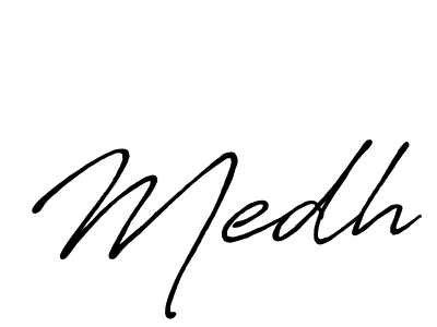 How to make Medh name signature. Use Antro_Vectra_Bolder style for creating short signs online. This is the latest handwritten sign. Medh signature style 7 images and pictures png