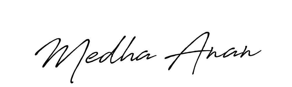 if you are searching for the best signature style for your name Medha Anan. so please give up your signature search. here we have designed multiple signature styles  using Antro_Vectra_Bolder. Medha Anan signature style 7 images and pictures png