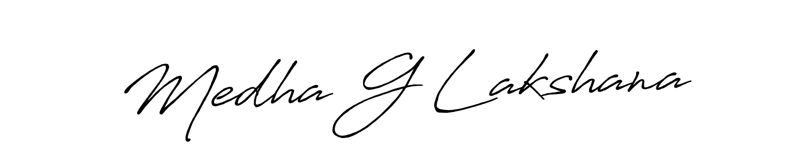 Also we have Medha G Lakshana name is the best signature style. Create professional handwritten signature collection using Antro_Vectra_Bolder autograph style. Medha G Lakshana signature style 7 images and pictures png