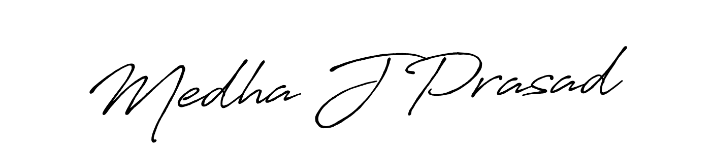 Create a beautiful signature design for name Medha J Prasad. With this signature (Antro_Vectra_Bolder) fonts, you can make a handwritten signature for free. Medha J Prasad signature style 7 images and pictures png