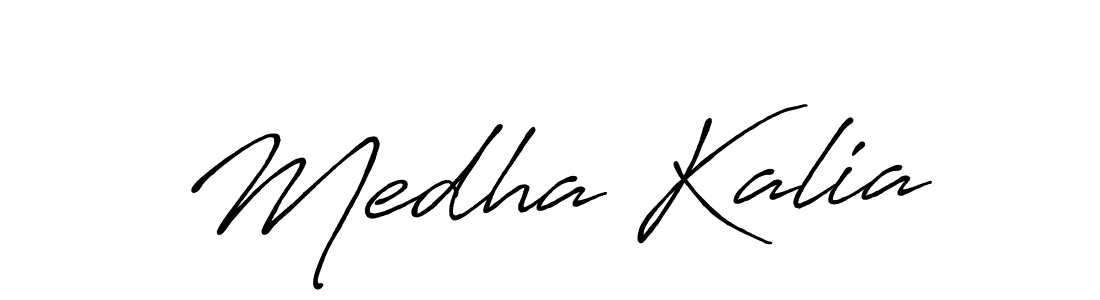 Make a beautiful signature design for name Medha Kalia. With this signature (Antro_Vectra_Bolder) style, you can create a handwritten signature for free. Medha Kalia signature style 7 images and pictures png