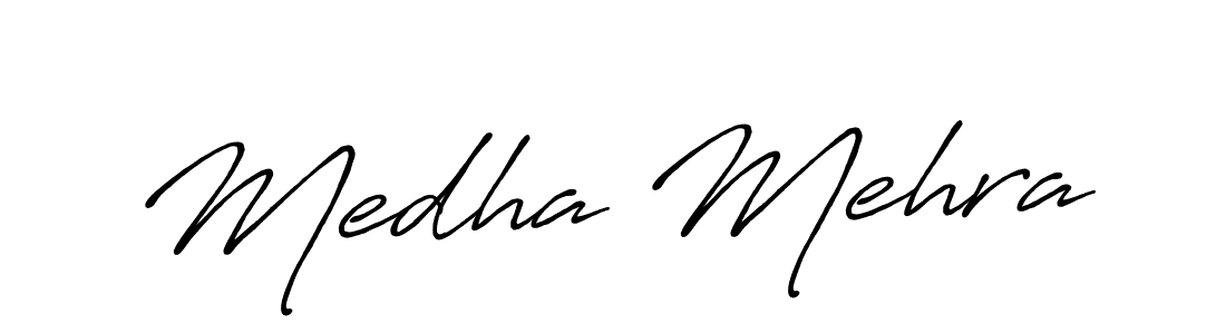 Similarly Antro_Vectra_Bolder is the best handwritten signature design. Signature creator online .You can use it as an online autograph creator for name Medha Mehra. Medha Mehra signature style 7 images and pictures png