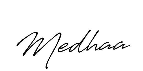 Medhaa stylish signature style. Best Handwritten Sign (Antro_Vectra_Bolder) for my name. Handwritten Signature Collection Ideas for my name Medhaa. Medhaa signature style 7 images and pictures png