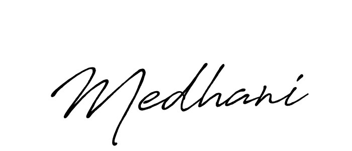 Use a signature maker to create a handwritten signature online. With this signature software, you can design (Antro_Vectra_Bolder) your own signature for name Medhani. Medhani signature style 7 images and pictures png