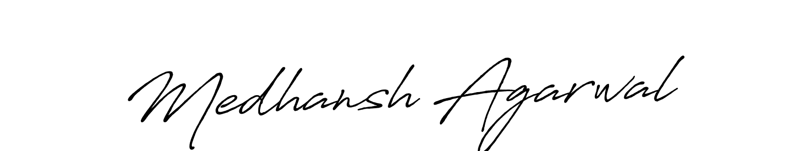 Create a beautiful signature design for name Medhansh Agarwal. With this signature (Antro_Vectra_Bolder) fonts, you can make a handwritten signature for free. Medhansh Agarwal signature style 7 images and pictures png