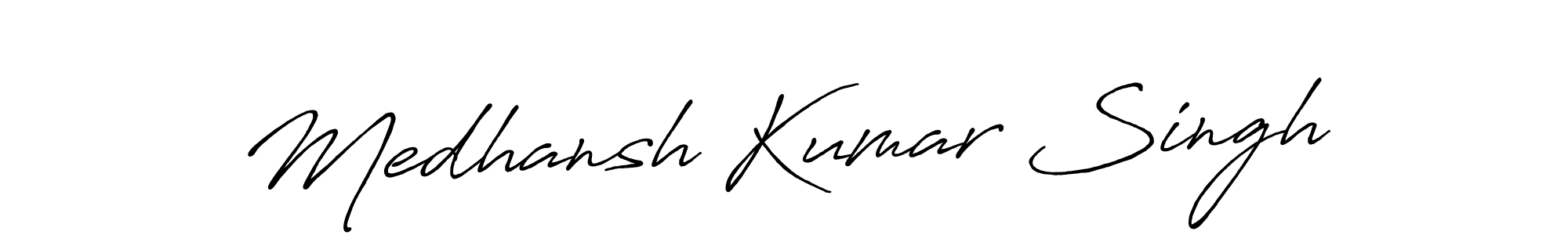 Make a beautiful signature design for name Medhansh Kumar Singh. With this signature (Antro_Vectra_Bolder) style, you can create a handwritten signature for free. Medhansh Kumar Singh signature style 7 images and pictures png