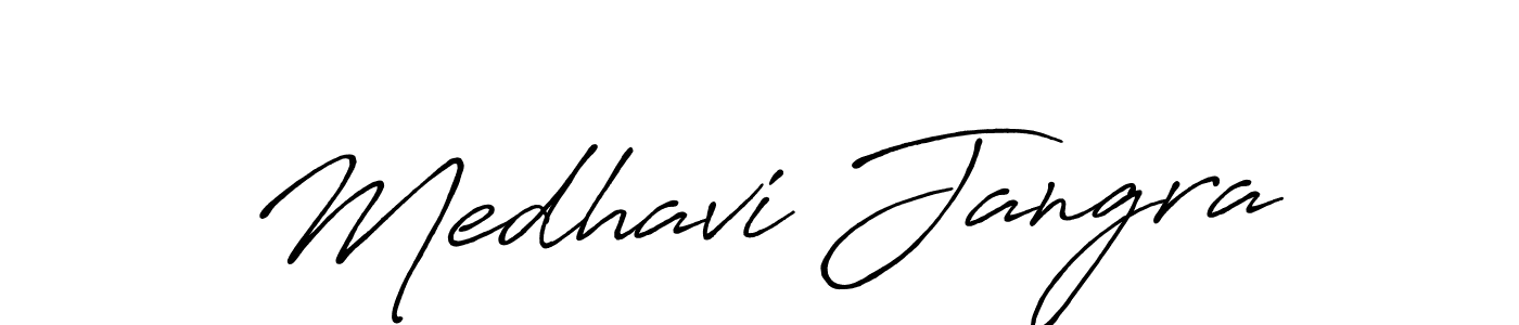 Create a beautiful signature design for name Medhavi Jangra. With this signature (Antro_Vectra_Bolder) fonts, you can make a handwritten signature for free. Medhavi Jangra signature style 7 images and pictures png