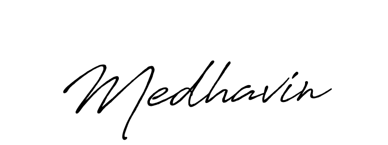 Also we have Medhavin name is the best signature style. Create professional handwritten signature collection using Antro_Vectra_Bolder autograph style. Medhavin signature style 7 images and pictures png