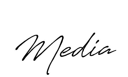 Use a signature maker to create a handwritten signature online. With this signature software, you can design (Antro_Vectra_Bolder) your own signature for name Media. Media signature style 7 images and pictures png