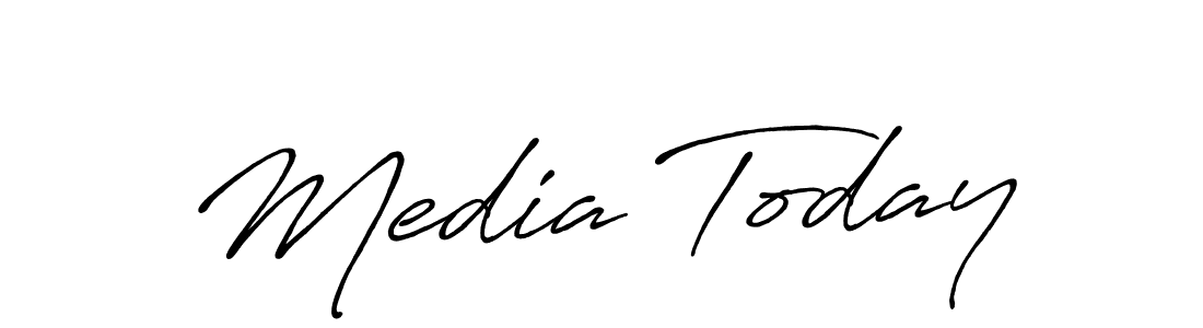 Use a signature maker to create a handwritten signature online. With this signature software, you can design (Antro_Vectra_Bolder) your own signature for name Media Today. Media Today signature style 7 images and pictures png