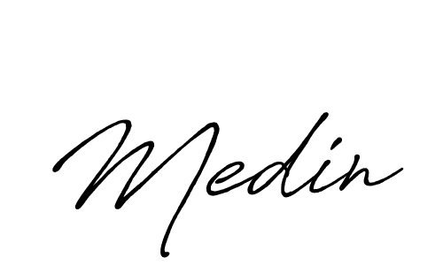 Make a beautiful signature design for name Medin. With this signature (Antro_Vectra_Bolder) style, you can create a handwritten signature for free. Medin signature style 7 images and pictures png