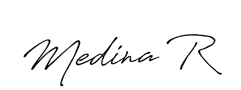 Antro_Vectra_Bolder is a professional signature style that is perfect for those who want to add a touch of class to their signature. It is also a great choice for those who want to make their signature more unique. Get Medina R name to fancy signature for free. Medina R signature style 7 images and pictures png