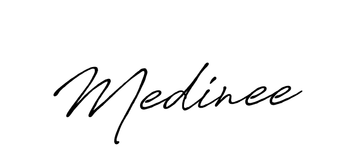 Use a signature maker to create a handwritten signature online. With this signature software, you can design (Antro_Vectra_Bolder) your own signature for name Medinee. Medinee signature style 7 images and pictures png