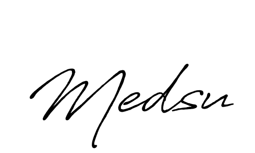 How to make Medsu name signature. Use Antro_Vectra_Bolder style for creating short signs online. This is the latest handwritten sign. Medsu signature style 7 images and pictures png