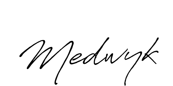 Use a signature maker to create a handwritten signature online. With this signature software, you can design (Antro_Vectra_Bolder) your own signature for name Medwyk. Medwyk signature style 7 images and pictures png