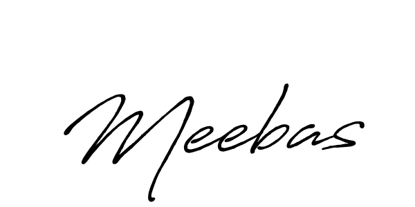 Design your own signature with our free online signature maker. With this signature software, you can create a handwritten (Antro_Vectra_Bolder) signature for name Meebas. Meebas signature style 7 images and pictures png