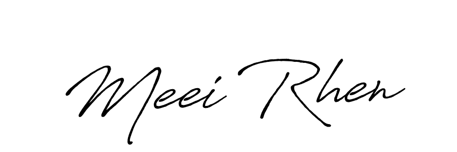 Also You can easily find your signature by using the search form. We will create Meei Rhen name handwritten signature images for you free of cost using Antro_Vectra_Bolder sign style. Meei Rhen signature style 7 images and pictures png