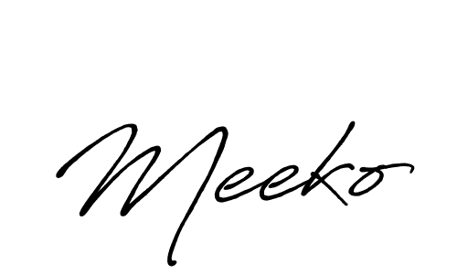 Meeko stylish signature style. Best Handwritten Sign (Antro_Vectra_Bolder) for my name. Handwritten Signature Collection Ideas for my name Meeko. Meeko signature style 7 images and pictures png