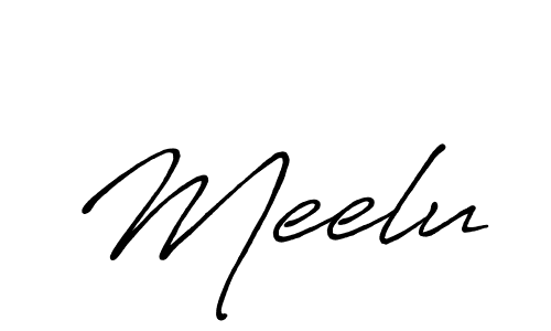 Use a signature maker to create a handwritten signature online. With this signature software, you can design (Antro_Vectra_Bolder) your own signature for name Meelu. Meelu signature style 7 images and pictures png