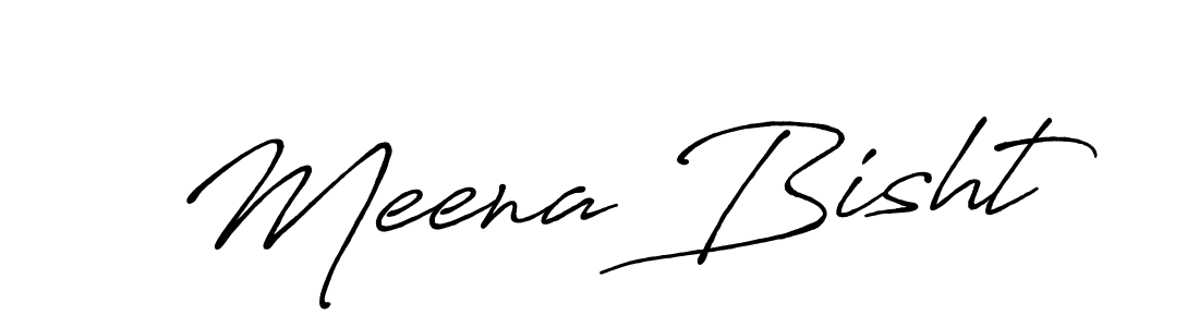 Make a beautiful signature design for name Meena Bisht. With this signature (Antro_Vectra_Bolder) style, you can create a handwritten signature for free. Meena Bisht signature style 7 images and pictures png