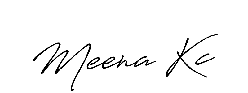 Create a beautiful signature design for name Meena Kc. With this signature (Antro_Vectra_Bolder) fonts, you can make a handwritten signature for free. Meena Kc signature style 7 images and pictures png