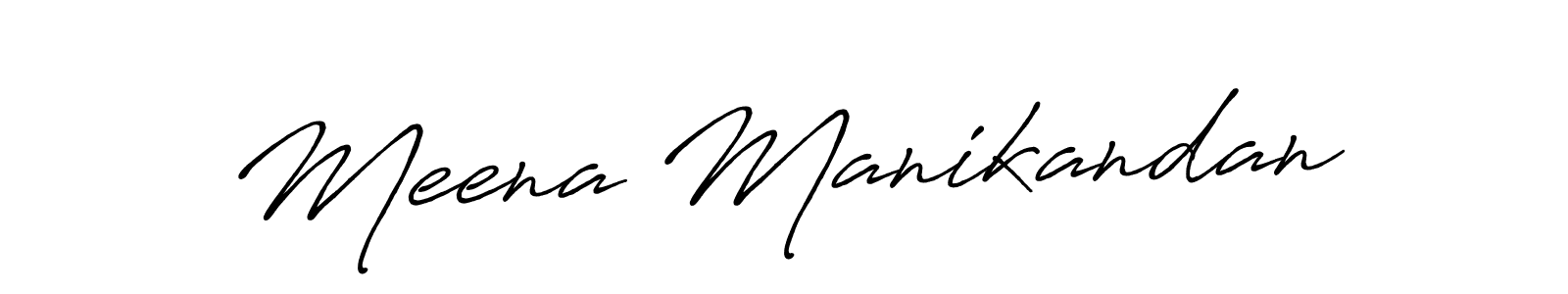 Use a signature maker to create a handwritten signature online. With this signature software, you can design (Antro_Vectra_Bolder) your own signature for name Meena Manikandan. Meena Manikandan signature style 7 images and pictures png