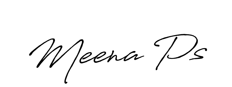 Meena Ps stylish signature style. Best Handwritten Sign (Antro_Vectra_Bolder) for my name. Handwritten Signature Collection Ideas for my name Meena Ps. Meena Ps signature style 7 images and pictures png