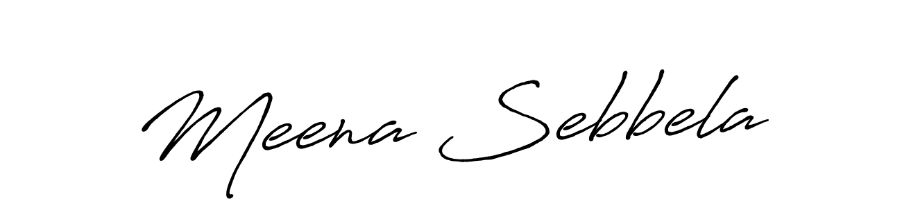 How to make Meena Sebbela name signature. Use Antro_Vectra_Bolder style for creating short signs online. This is the latest handwritten sign. Meena Sebbela signature style 7 images and pictures png