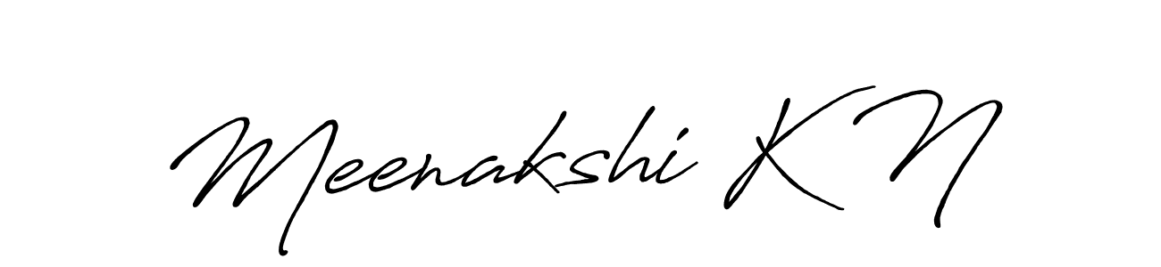 How to make Meenakshi K N name signature. Use Antro_Vectra_Bolder style for creating short signs online. This is the latest handwritten sign. Meenakshi K N signature style 7 images and pictures png