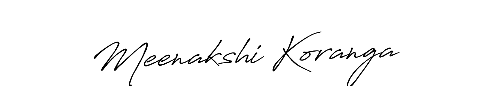 Make a beautiful signature design for name Meenakshi Koranga. With this signature (Antro_Vectra_Bolder) style, you can create a handwritten signature for free. Meenakshi Koranga signature style 7 images and pictures png