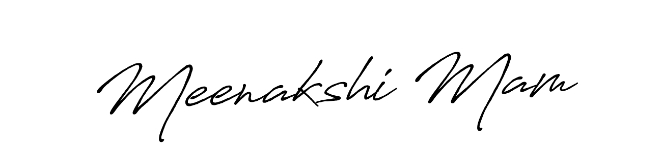 Use a signature maker to create a handwritten signature online. With this signature software, you can design (Antro_Vectra_Bolder) your own signature for name Meenakshi Mam. Meenakshi Mam signature style 7 images and pictures png
