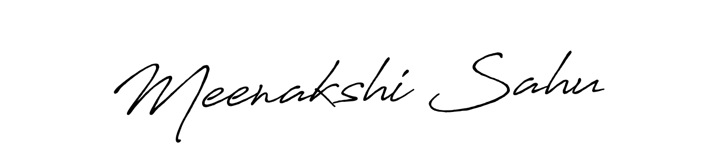 How to make Meenakshi Sahu name signature. Use Antro_Vectra_Bolder style for creating short signs online. This is the latest handwritten sign. Meenakshi Sahu signature style 7 images and pictures png