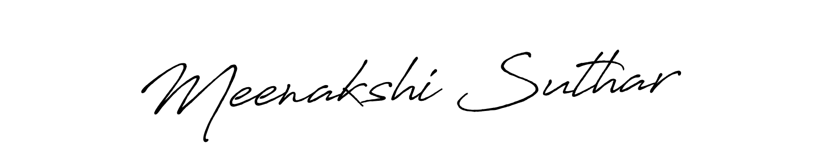 Design your own signature with our free online signature maker. With this signature software, you can create a handwritten (Antro_Vectra_Bolder) signature for name Meenakshi Suthar. Meenakshi Suthar signature style 7 images and pictures png