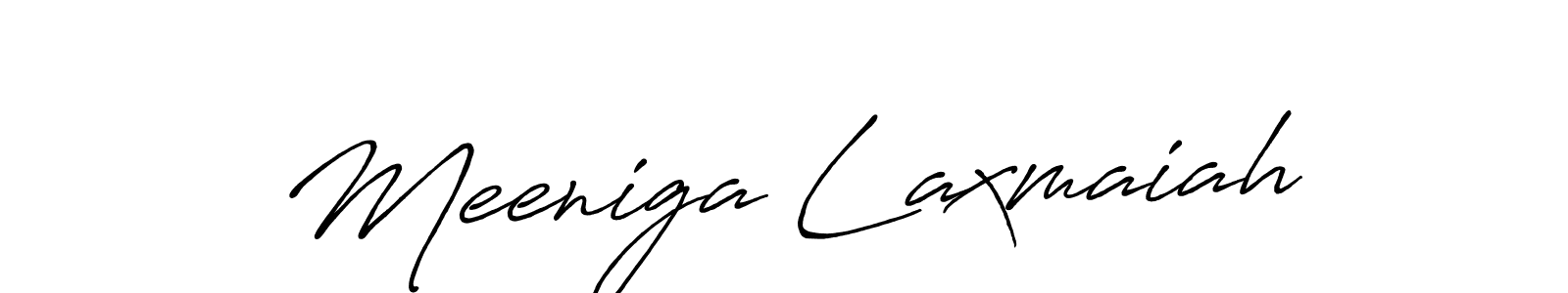 Antro_Vectra_Bolder is a professional signature style that is perfect for those who want to add a touch of class to their signature. It is also a great choice for those who want to make their signature more unique. Get Meeniga Laxmaiah name to fancy signature for free. Meeniga Laxmaiah signature style 7 images and pictures png