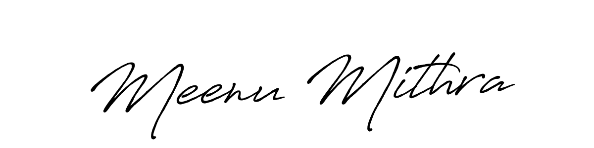 Make a beautiful signature design for name Meenu Mithra. With this signature (Antro_Vectra_Bolder) style, you can create a handwritten signature for free. Meenu Mithra signature style 7 images and pictures png