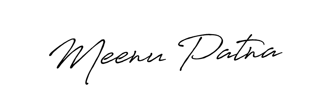 The best way (Antro_Vectra_Bolder) to make a short signature is to pick only two or three words in your name. The name Meenu Patna include a total of six letters. For converting this name. Meenu Patna signature style 7 images and pictures png