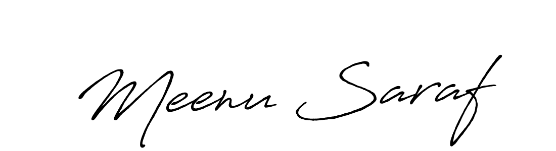 Also You can easily find your signature by using the search form. We will create Meenu Saraf name handwritten signature images for you free of cost using Antro_Vectra_Bolder sign style. Meenu Saraf signature style 7 images and pictures png