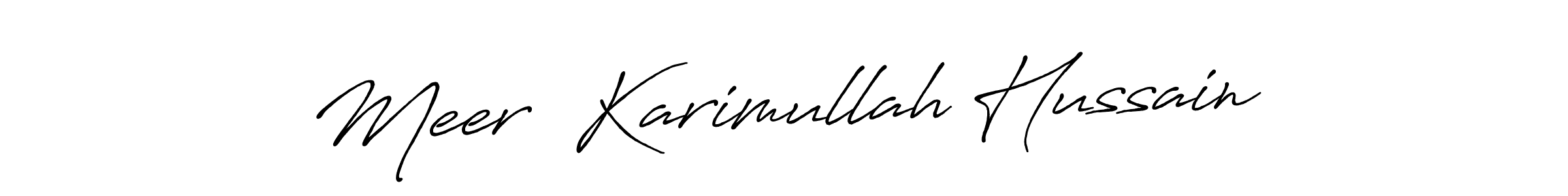 You can use this online signature creator to create a handwritten signature for the name Meer  Karimullah Hussain. This is the best online autograph maker. Meer  Karimullah Hussain signature style 7 images and pictures png