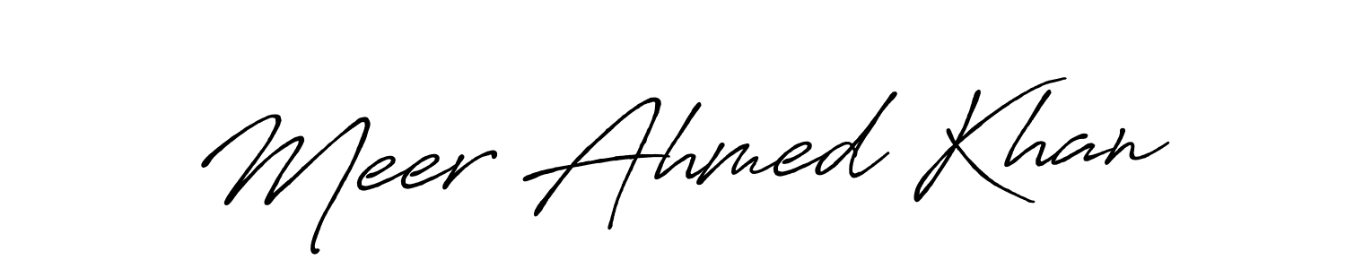 Use a signature maker to create a handwritten signature online. With this signature software, you can design (Antro_Vectra_Bolder) your own signature for name Meer Ahmed Khan. Meer Ahmed Khan signature style 7 images and pictures png