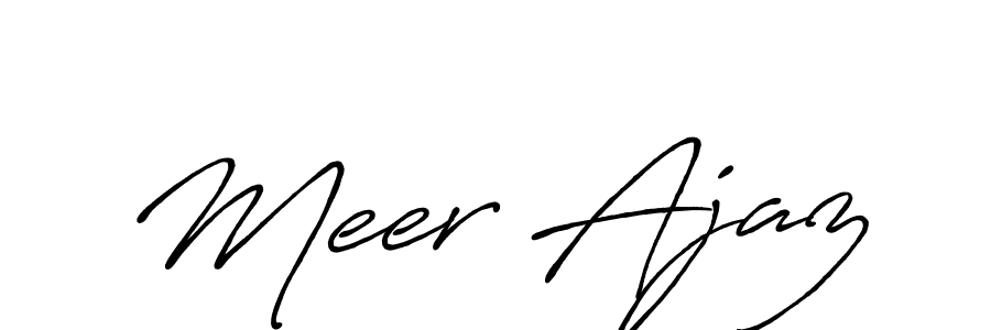 The best way (Antro_Vectra_Bolder) to make a short signature is to pick only two or three words in your name. The name Meer Ajaz include a total of six letters. For converting this name. Meer Ajaz signature style 7 images and pictures png