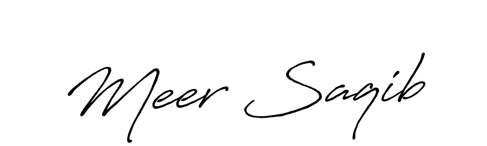 How to make Meer Saqib name signature. Use Antro_Vectra_Bolder style for creating short signs online. This is the latest handwritten sign. Meer Saqib signature style 7 images and pictures png