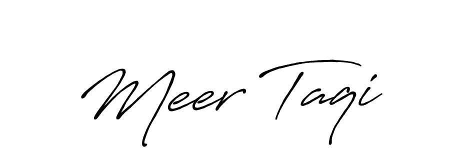 Create a beautiful signature design for name Meer Taqi. With this signature (Antro_Vectra_Bolder) fonts, you can make a handwritten signature for free. Meer Taqi signature style 7 images and pictures png