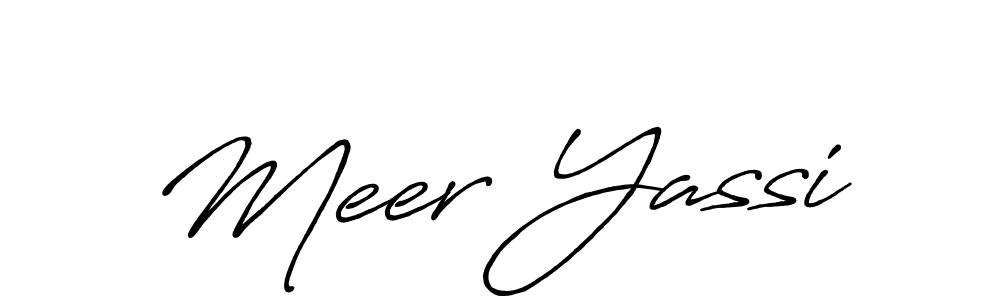 Use a signature maker to create a handwritten signature online. With this signature software, you can design (Antro_Vectra_Bolder) your own signature for name Meer Yassi. Meer Yassi signature style 7 images and pictures png