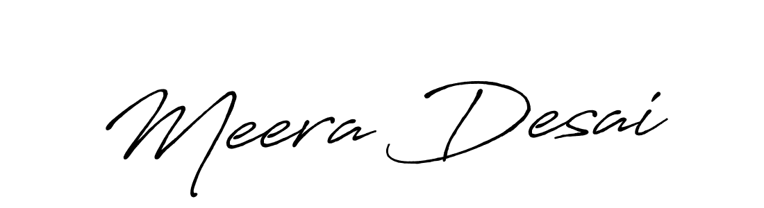 How to make Meera Desai name signature. Use Antro_Vectra_Bolder style for creating short signs online. This is the latest handwritten sign. Meera Desai signature style 7 images and pictures png