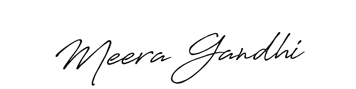 Meera Gandhi stylish signature style. Best Handwritten Sign (Antro_Vectra_Bolder) for my name. Handwritten Signature Collection Ideas for my name Meera Gandhi. Meera Gandhi signature style 7 images and pictures png