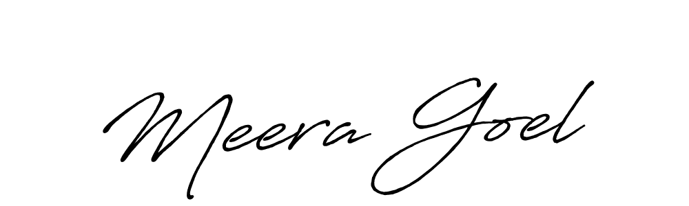 Meera Goel stylish signature style. Best Handwritten Sign (Antro_Vectra_Bolder) for my name. Handwritten Signature Collection Ideas for my name Meera Goel. Meera Goel signature style 7 images and pictures png
